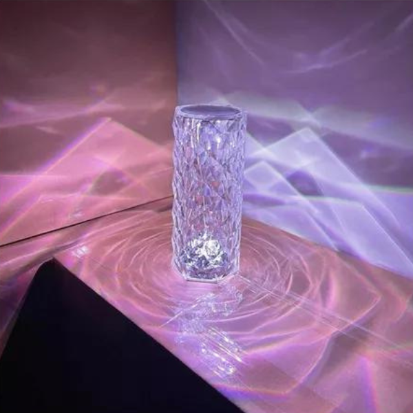 Abajur de Cristal RGB Iluminação Decorativa Moderna