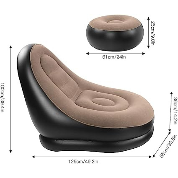 Poltrona Inflável Ultra Lounge com Pufe