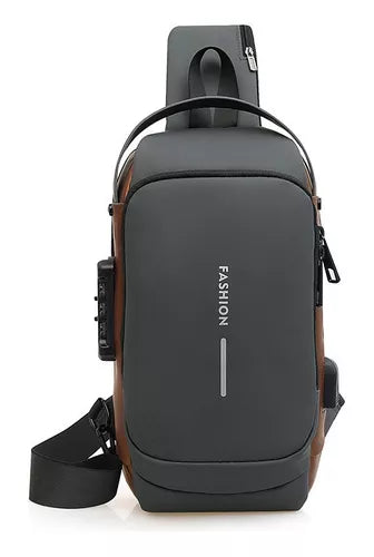 Mochila de Ombro Masculina Antirroubo com USB