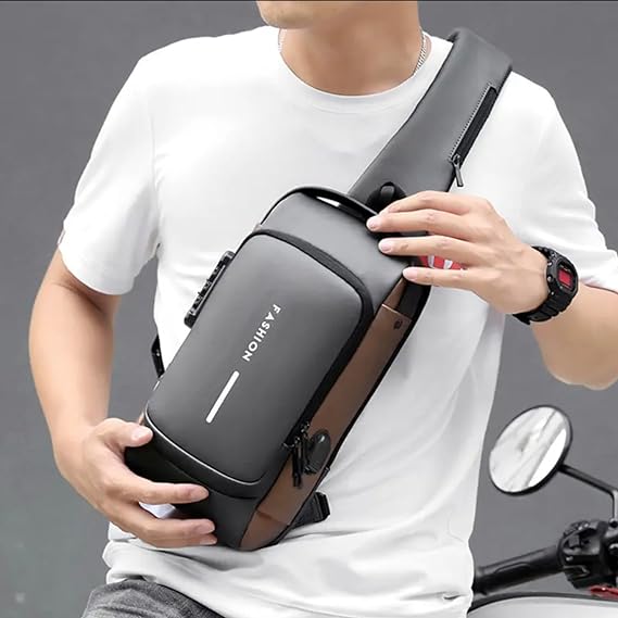 Mochila de Ombro Masculina Antirroubo com USB