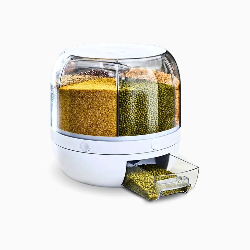 Dispenser Giratório 6 Divisões para  Alimentos e Grãos