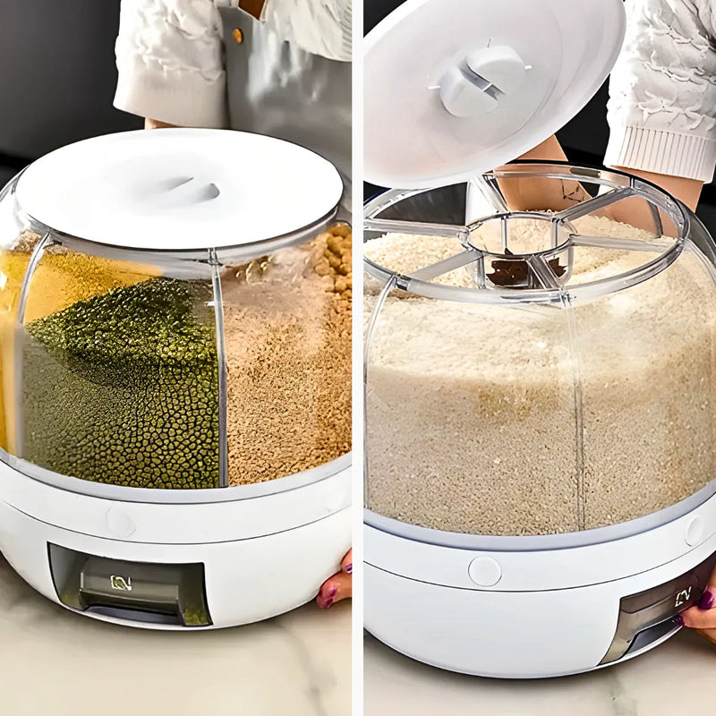 Dispenser Giratório 6 Divisões para  Alimentos e Grãos