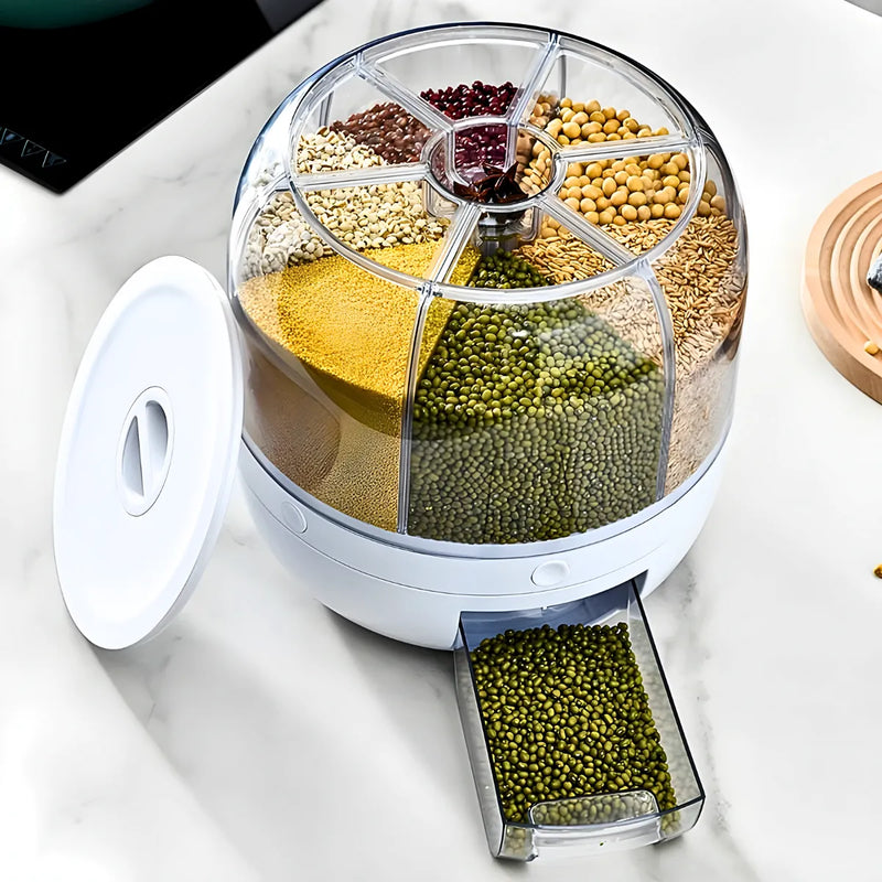 Dispenser Giratório 6 Divisões para  Alimentos e Grãos