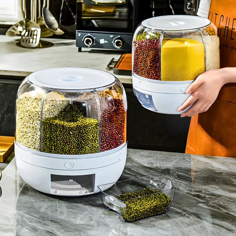Dispenser Giratório 6 Divisões para  Alimentos e Grãos