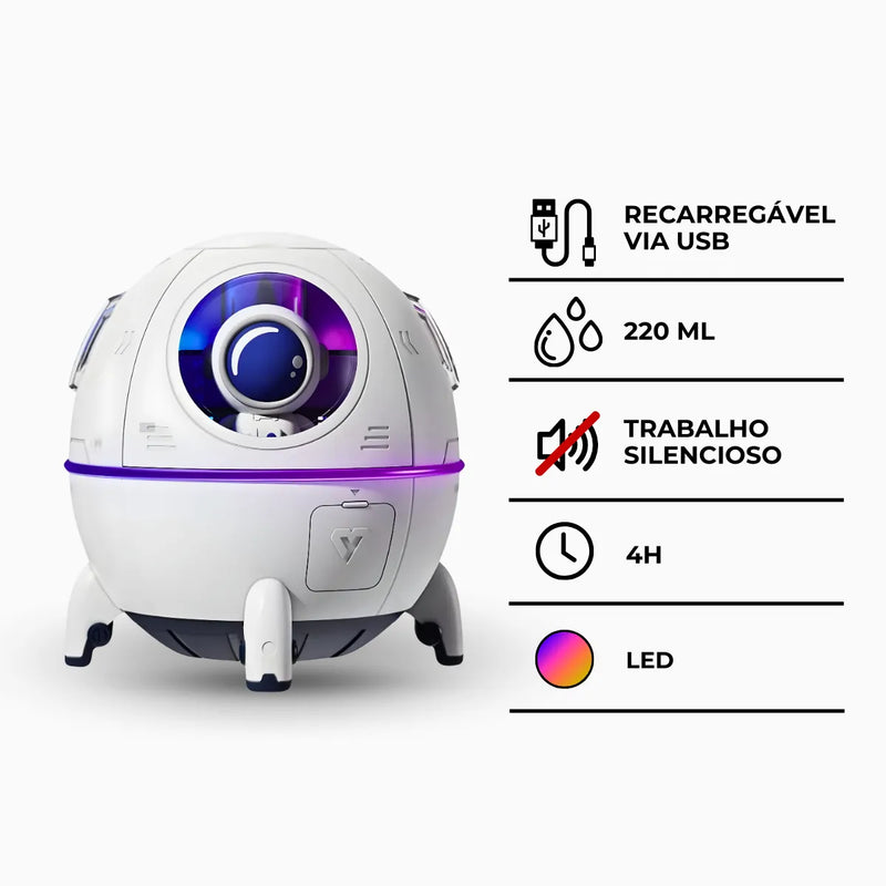 Umidificador Espacial com Astronauta Space Capsule