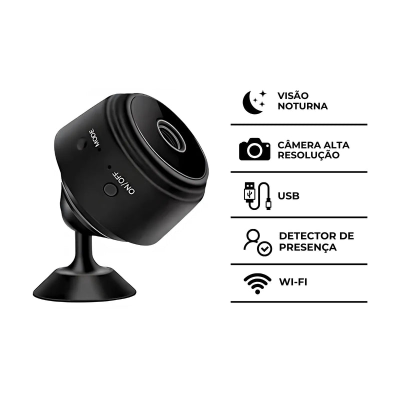 Mini Câmera de Segurança Wi-Fi A9 com Visão Noturna