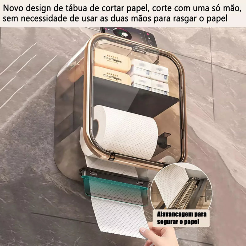 Porta Papel Higiênico com Fixação Sem Furo