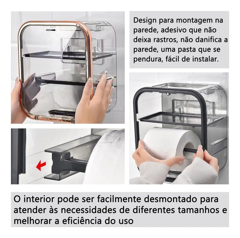Porta Papel Higiênico com Fixação Sem Furo
