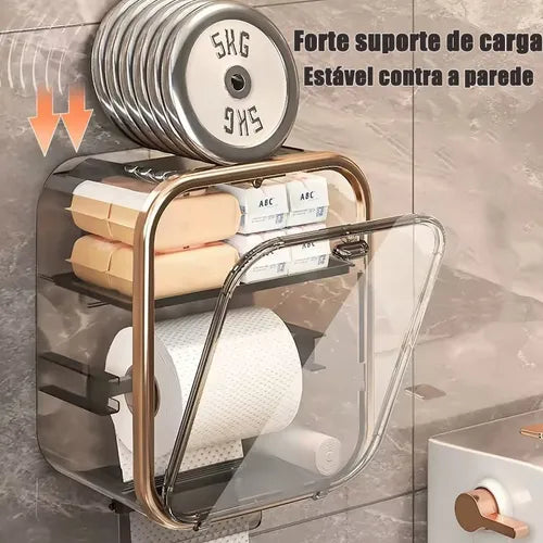 Porta Papel Higiênico com Fixação Sem Furo