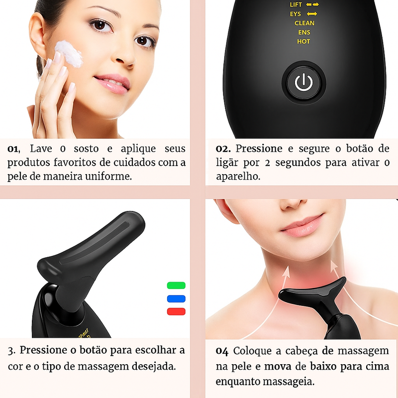 Aparelho Tratamento Massageador Facial Led Lift Fototerapia