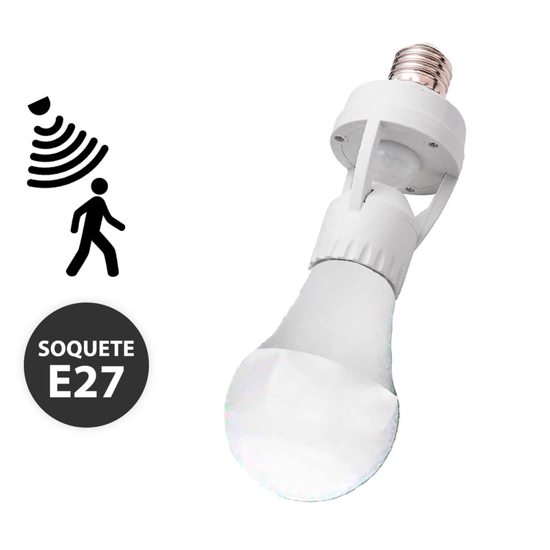 Sensor de Presença Fotocélula Soquete E27 para Lâmpada