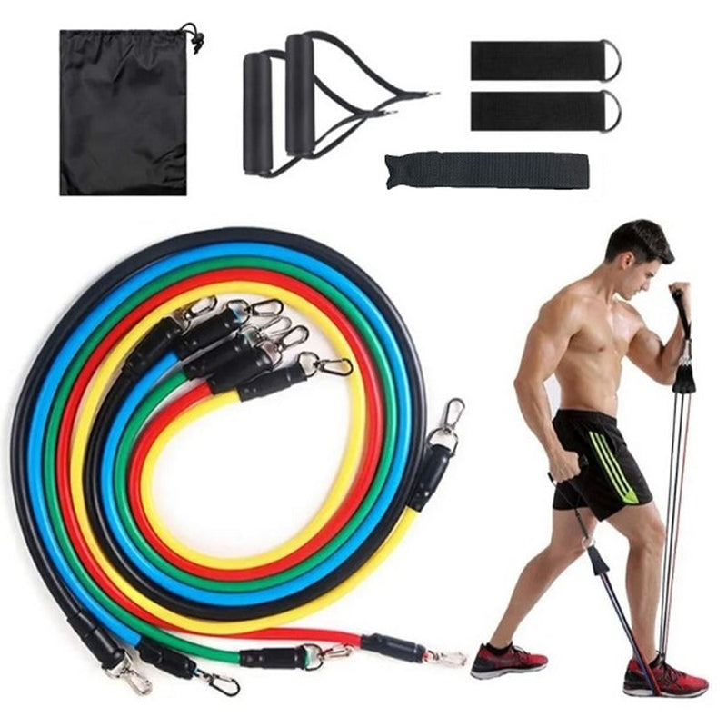 Kit Extensor Elástico 11 Peças – Treine em Casa com Qualidade