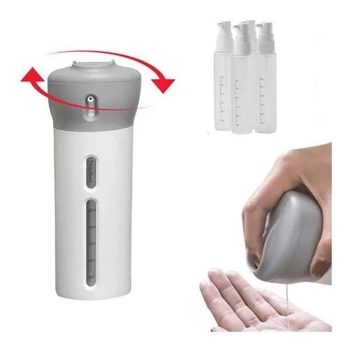 Dispenser 4 em 1 Viagem Pote Shampoo Sabonete Condicionador