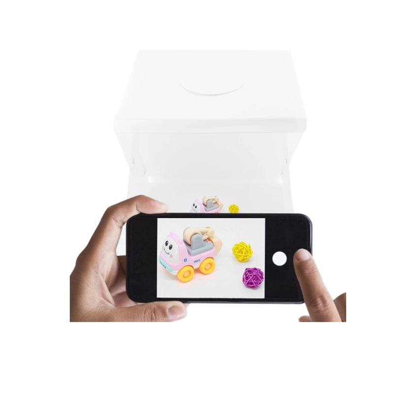 Mini Estúdio Fotográfico LED 30cm Portátil com Fundos