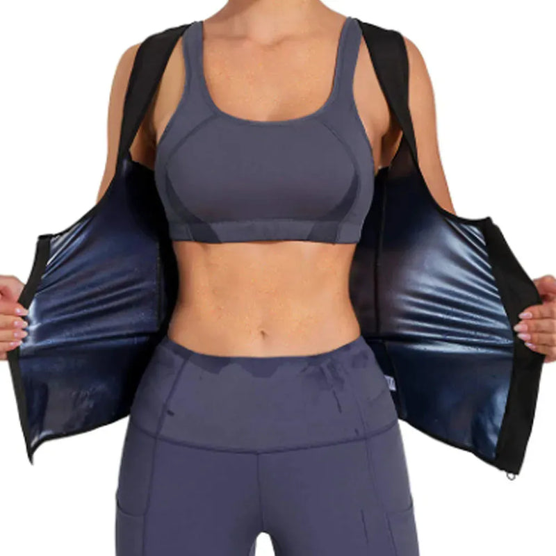 Camiseta Regata Efeito Sauna com Zíper – Tamanho G / GG