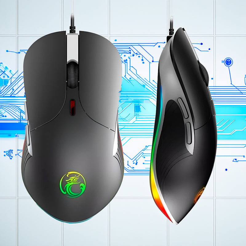 Mouse Óptico Gamer Retro Iluminado Com Fio Usb RGB
