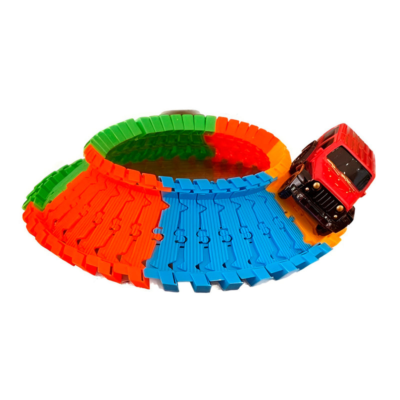 Carrinho com Pista Articulada Infantil – Movido a Pilha