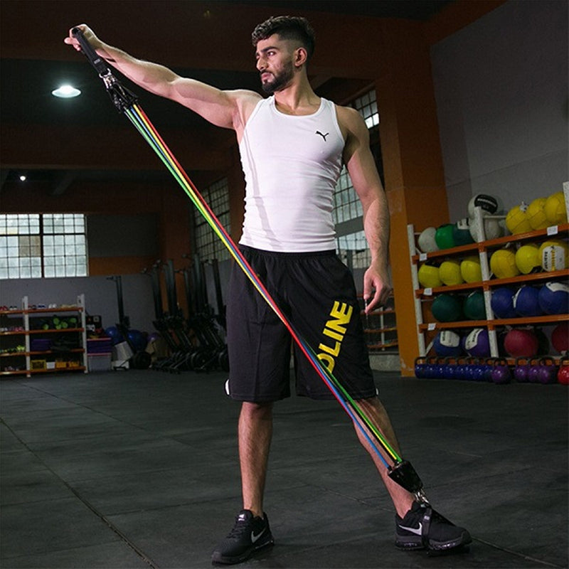 Kit Extensor Elástico 11 Peças – Treine em Casa com Qualidade
