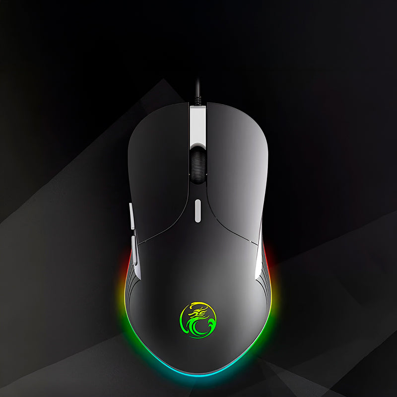 Mouse Óptico Gamer Retro Iluminado Com Fio Usb RGB