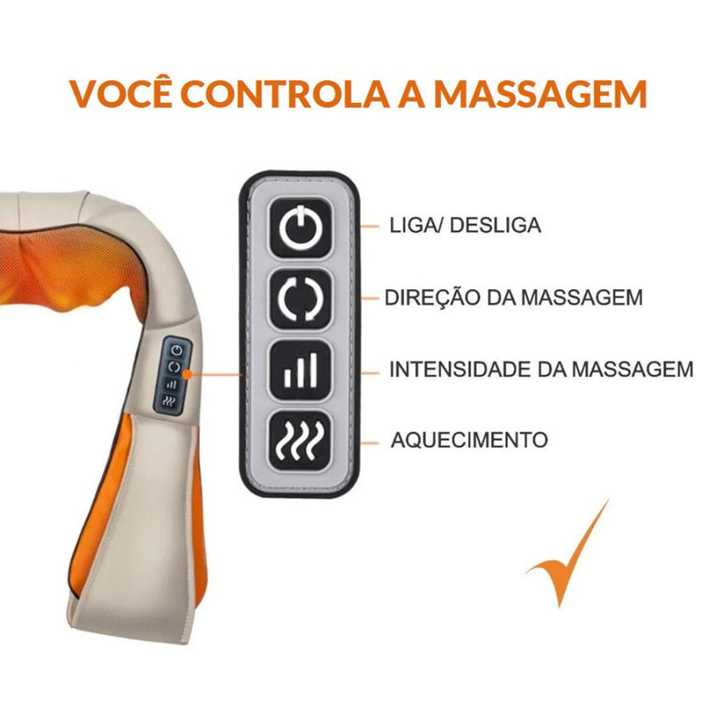 Aparelho Colete Massageador Pescoço Shiatsu