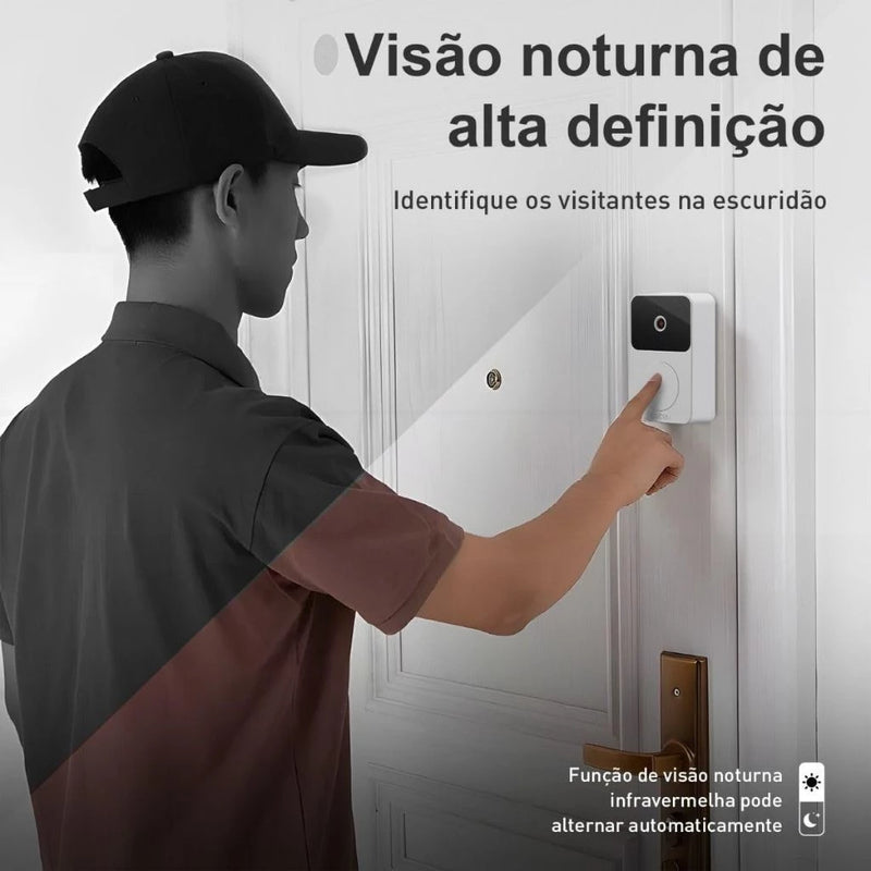 Campainha com Câmera HD 24h – Wi-Fi Visão Noturna