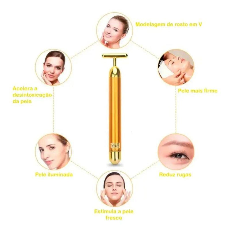 Massageador Facial Elétrico Portátil Gold