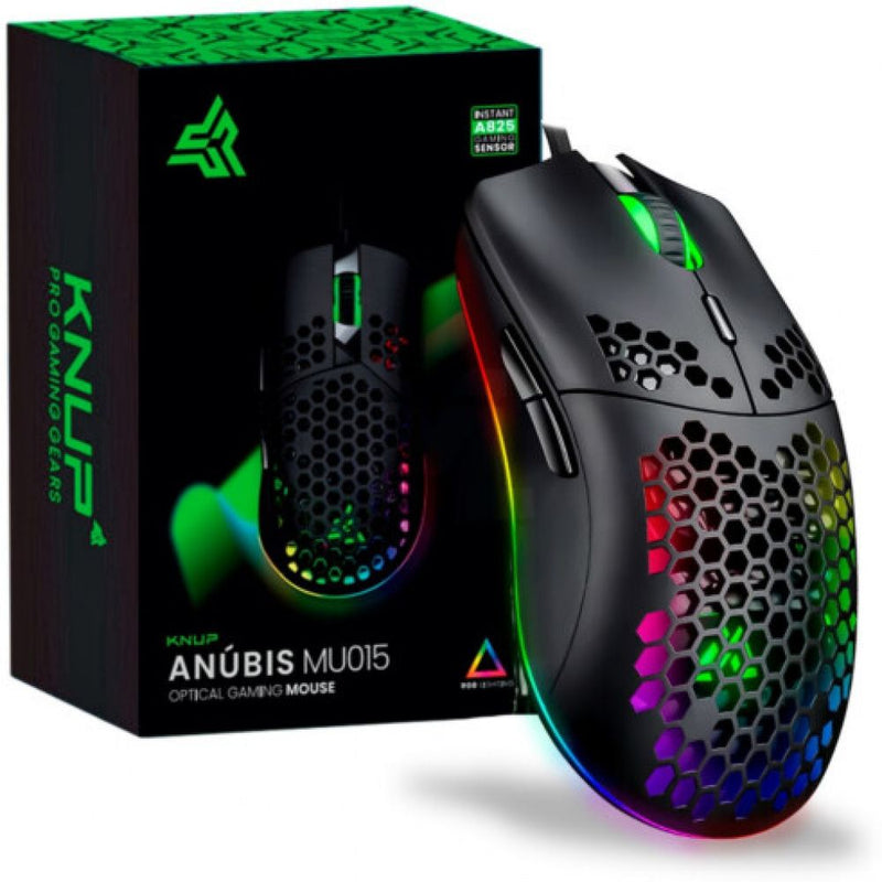 Mouse Gamer Anúbis 12800 Dpi 7 Botões Led RGB KNUP KP-MU015