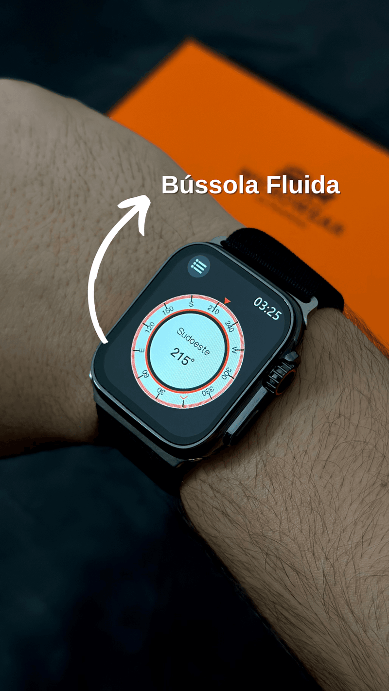 Relógio Smartwatch W69 Ultra 45mm com NFC, Monitor de Saúde e Pulseira Extra