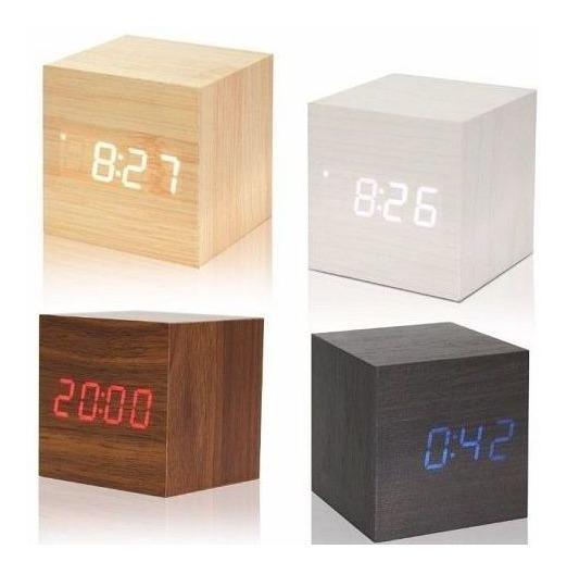 Relógio Despertador Digital Cubo LED com Sound Control