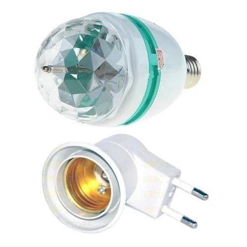 Lâmpada Giratória RGB com Tomada – Luz Colorida