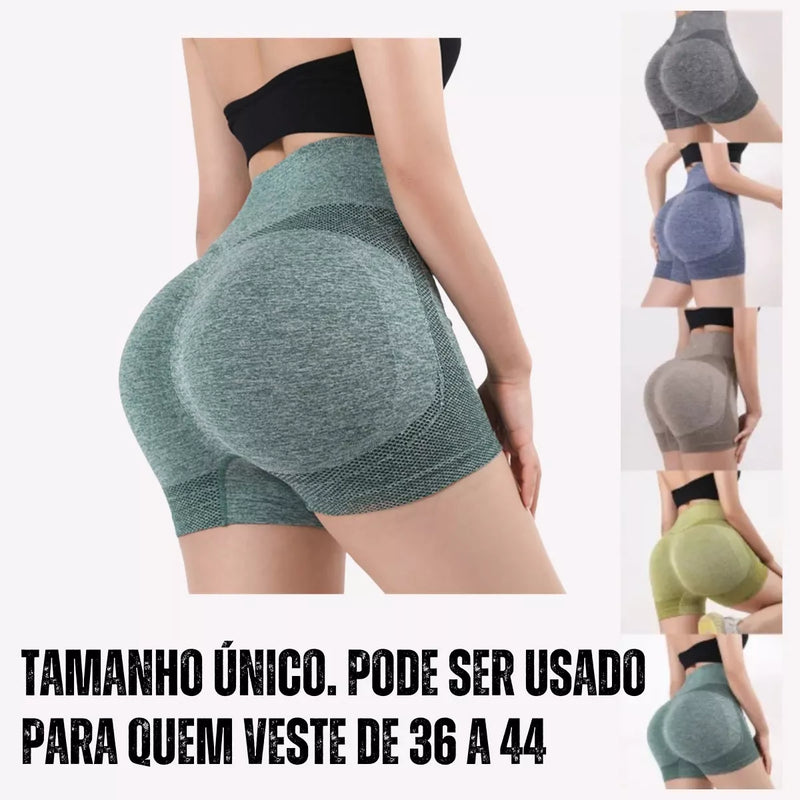 Short Feminino Empina Bumbum Cinza