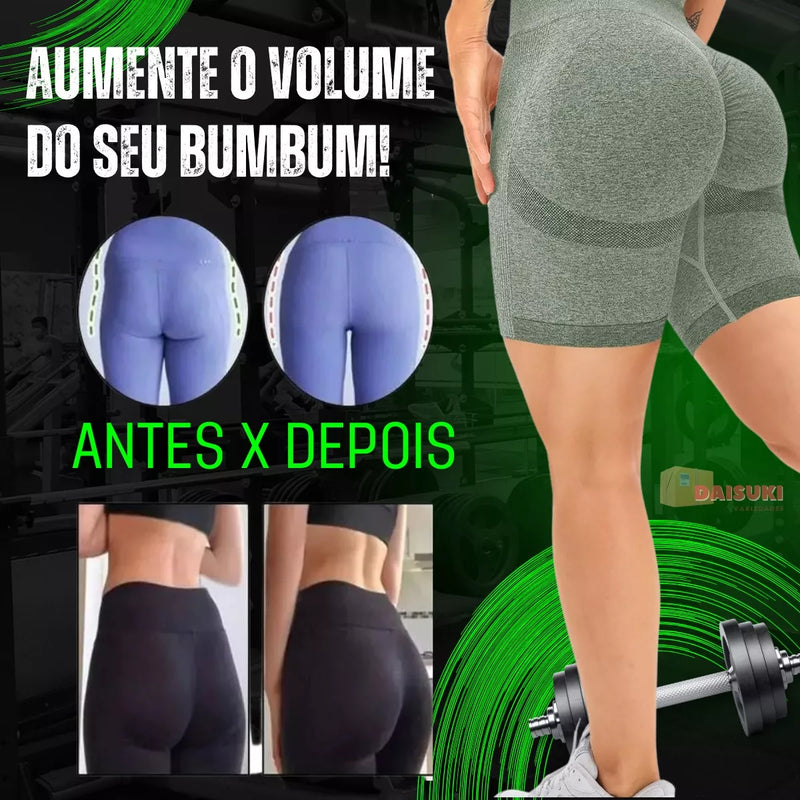 Short Feminino Empina Bumbum Cinza