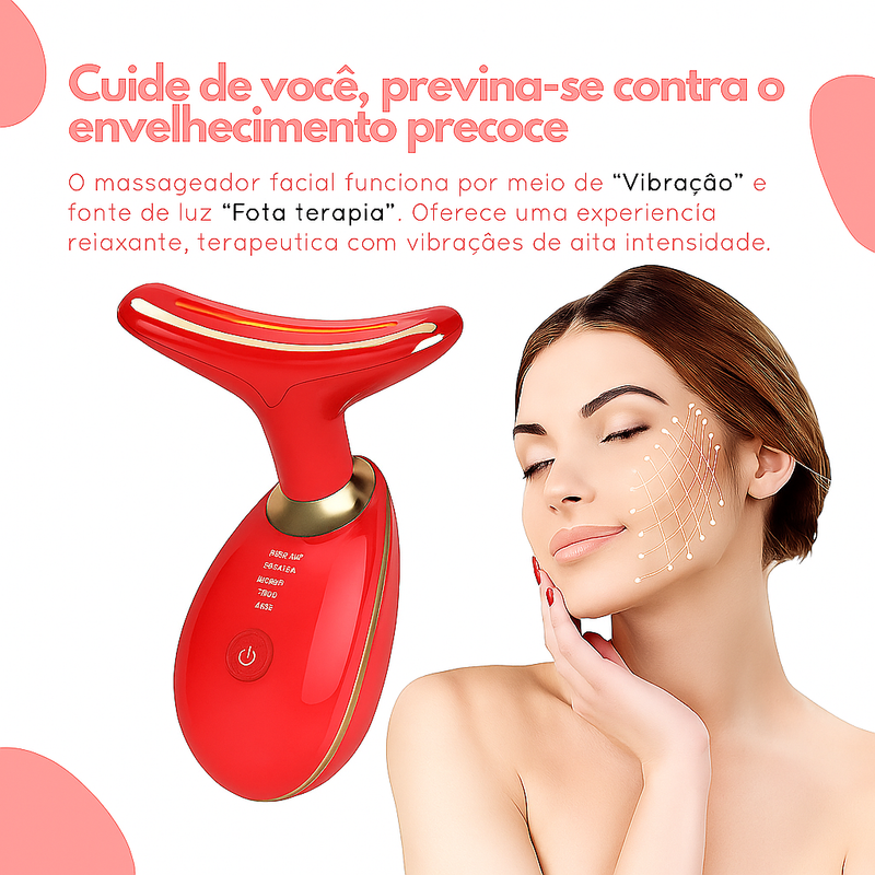 Aparelho Tratamento Massageador Facial Led Lift Fototerapia