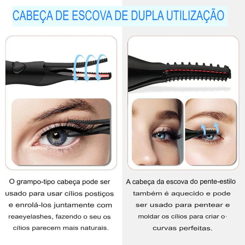 Curvador de Cílios Portátil com 3 Temperaturas