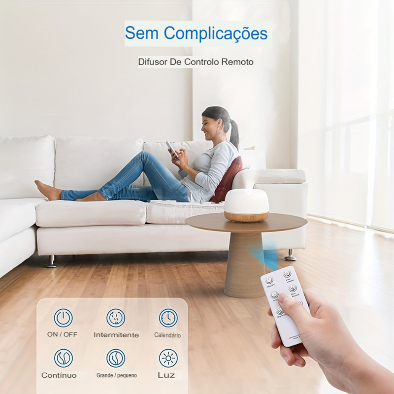 Difusor de Óleos Essenciais Umidificador 300ml.