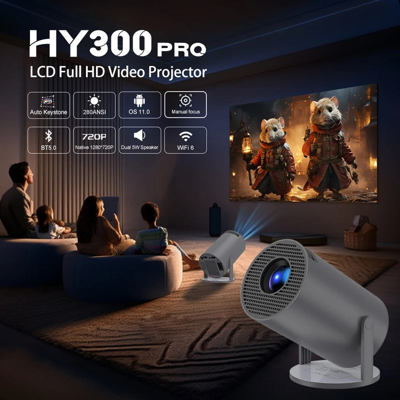 Projetor Portátil HY300 Pro 4K