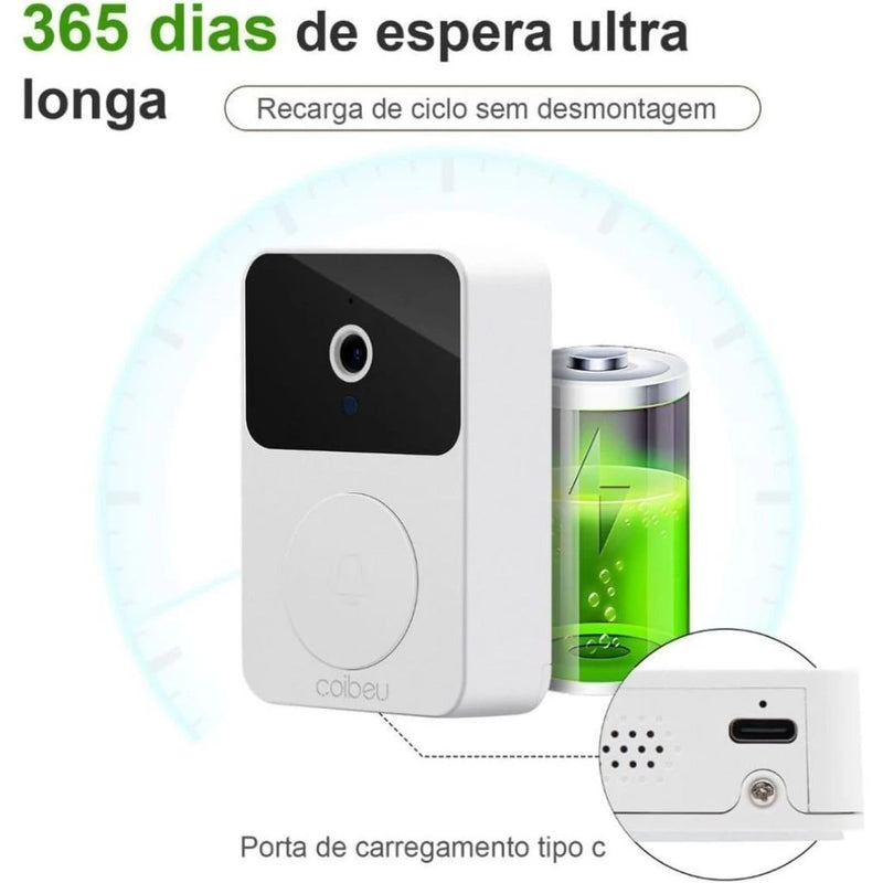 Campainha com Câmera HD 24h – Wi-Fi Visão Noturna
