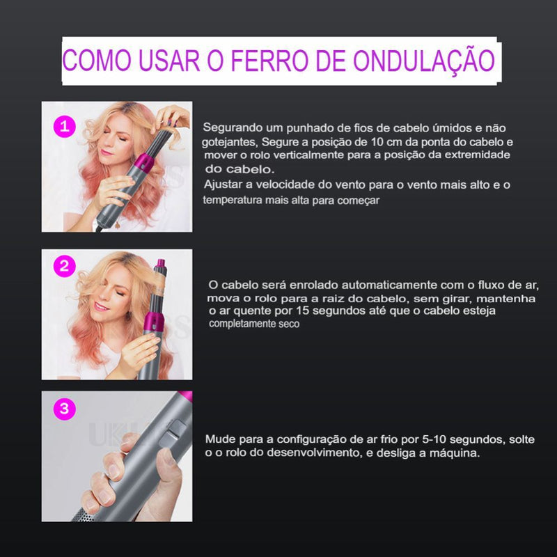 Secador Alisador e Modelador Versátil 5 em 1 Airflow