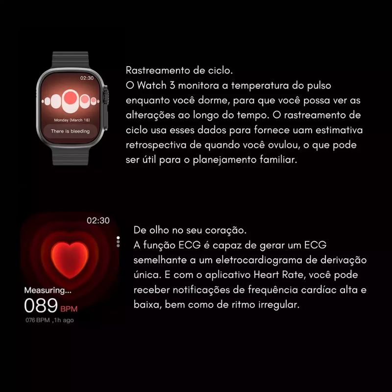 Smartwatch Microwear U3W Ultra 49mm Série 10 1GB