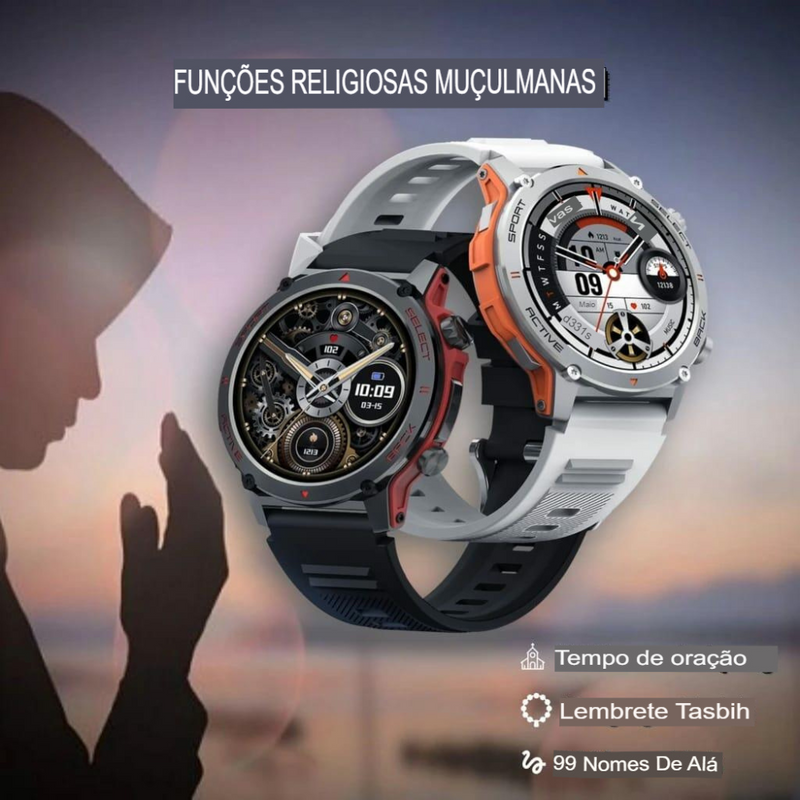 Smartwatch Peje ZW13 – Tela AMOLED Pulseira Extra