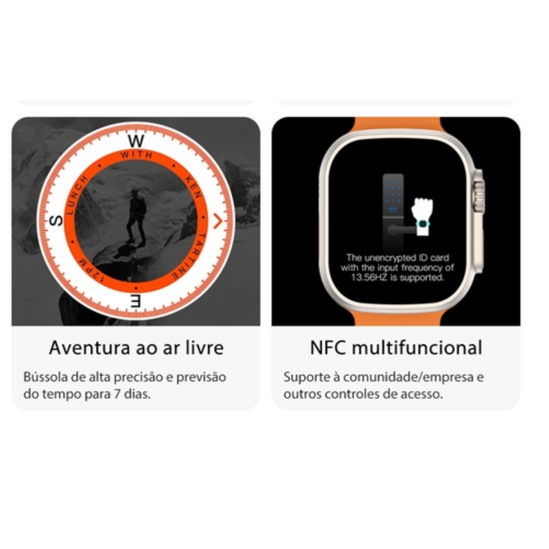 Smartwatch W69 Ultra 49mm com Memória 1GB
