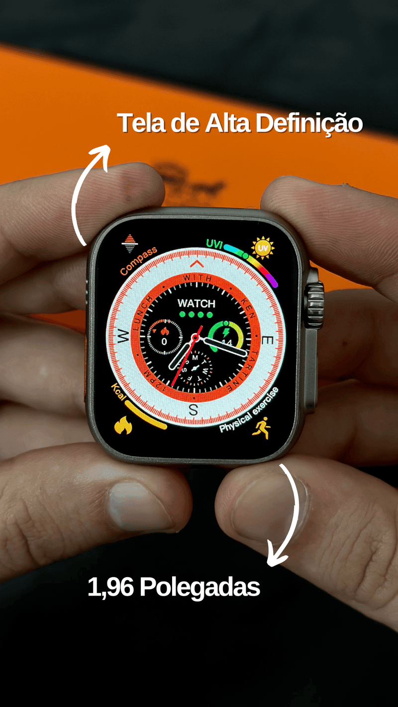 Relógio Smartwatch W69 Ultra 45mm com NFC, Monitor de Saúde e Pulseira Extra